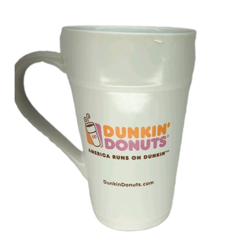 Dunkin' Donuts Mug 16oz Tall Ceramic Coffee Cup Mug 2012 America Runs On DD EUC